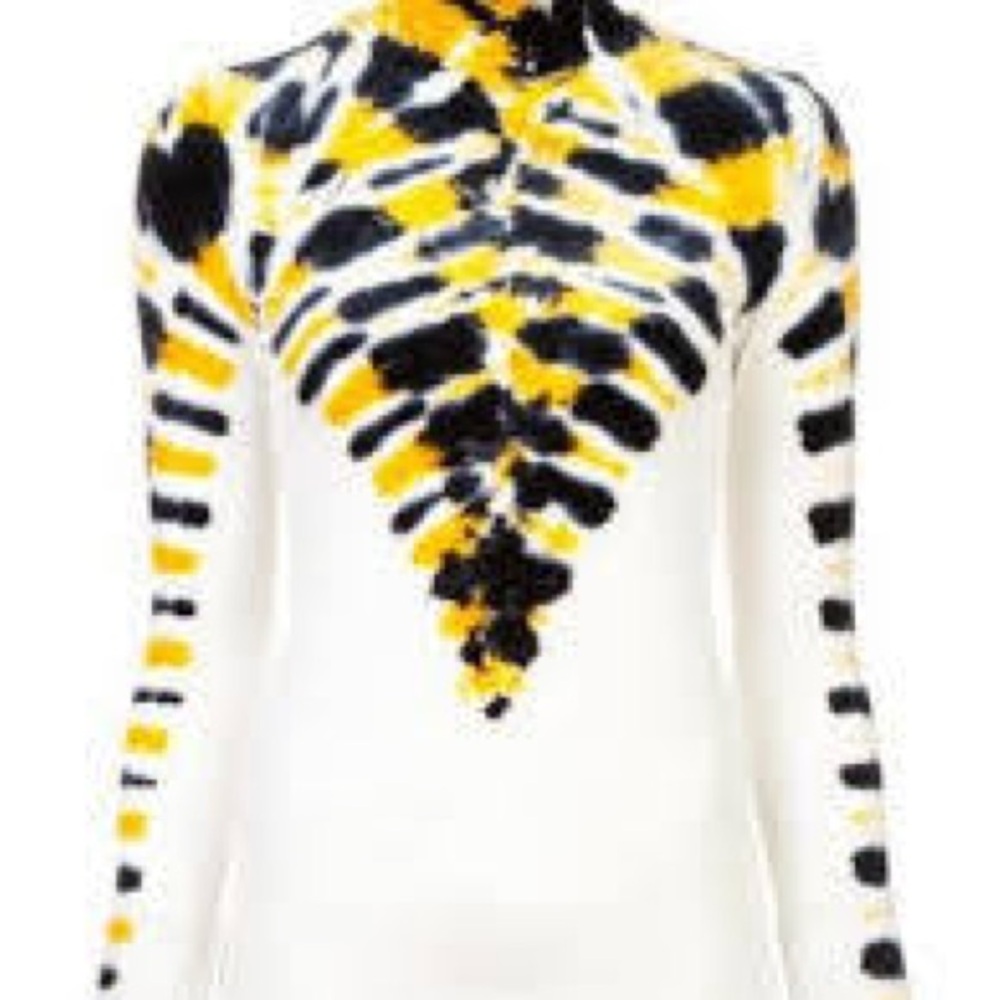Yellow and Black Tie-Dye Long Sleeve Top